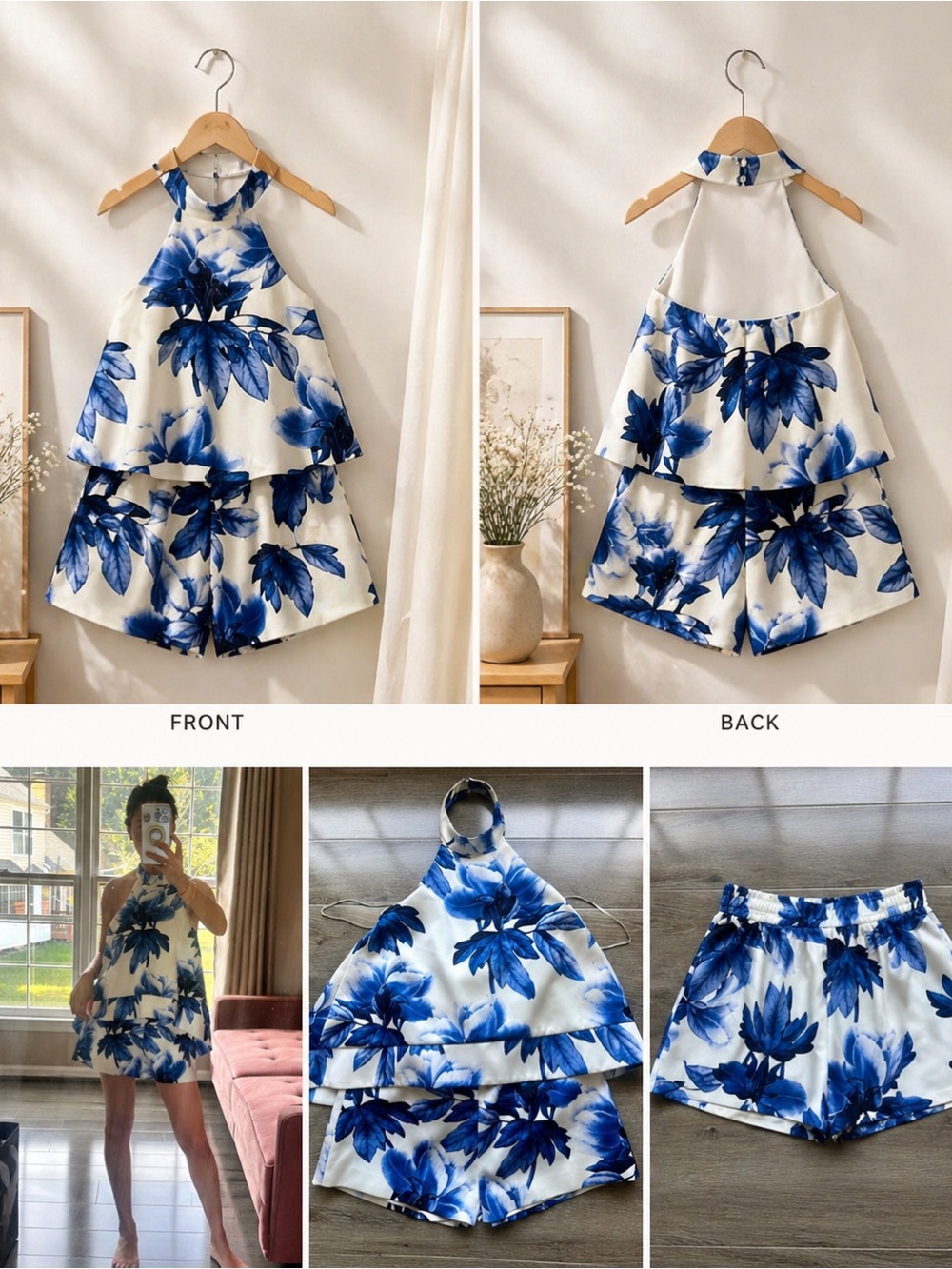 ⚡️Summer Sale ⚡️
Elegant White and Blue Dress